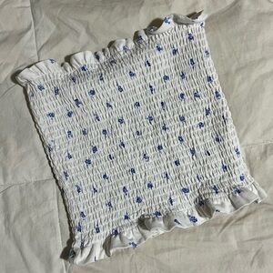 H&M White & Blue Tube Top